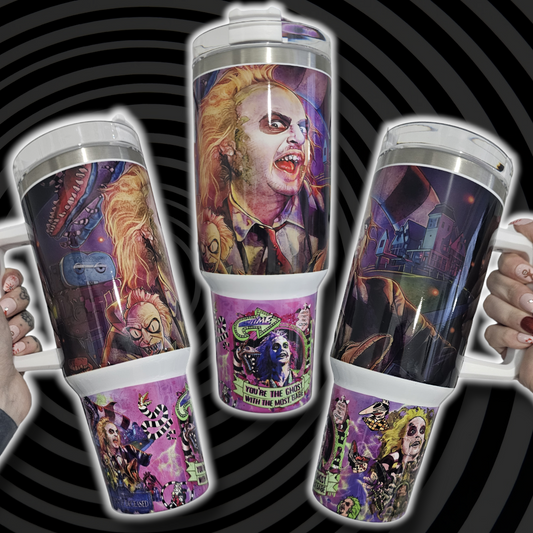 Beetlejuice 40oz Tumbler with straw