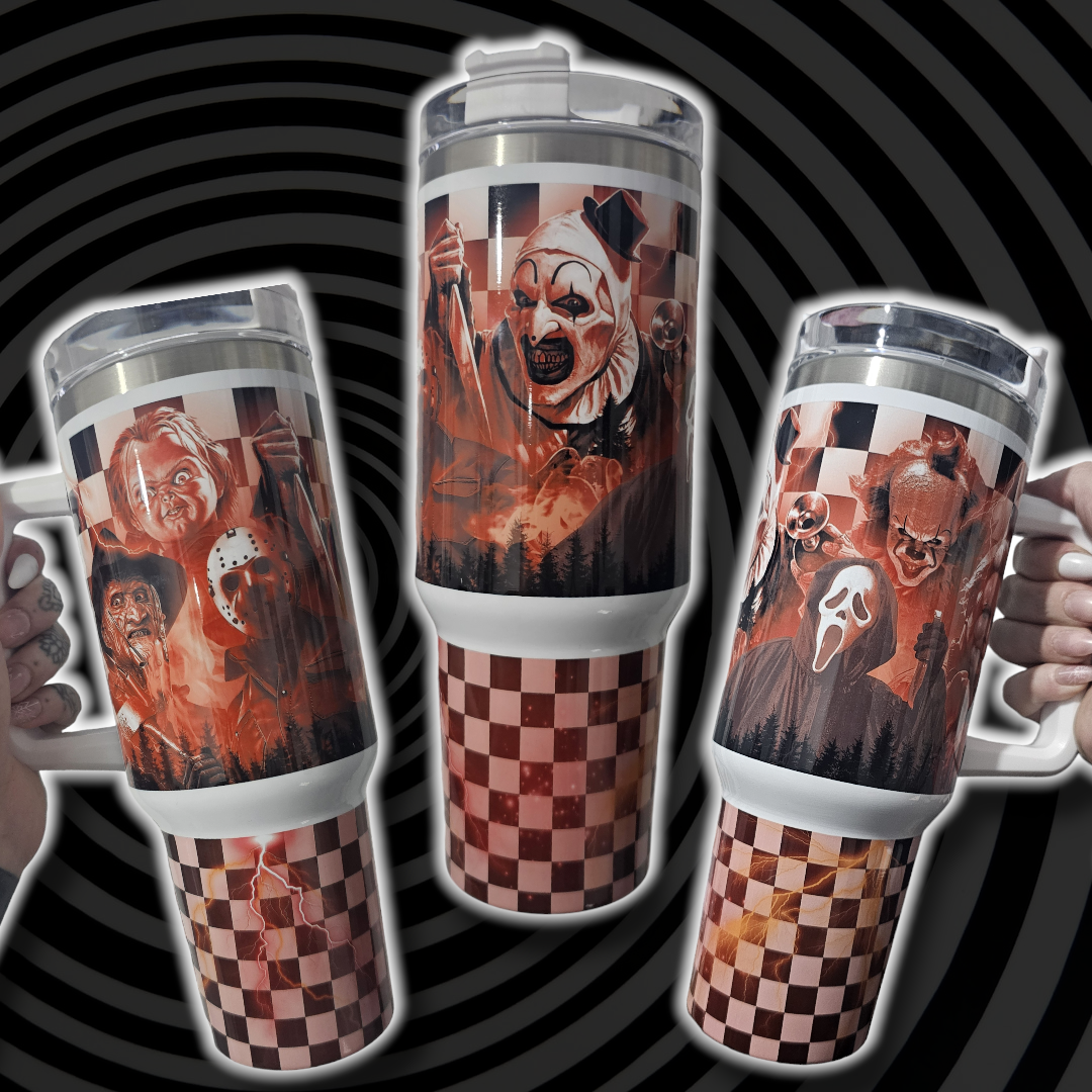 Checkerboard Killers 40oz Tumbler with straw