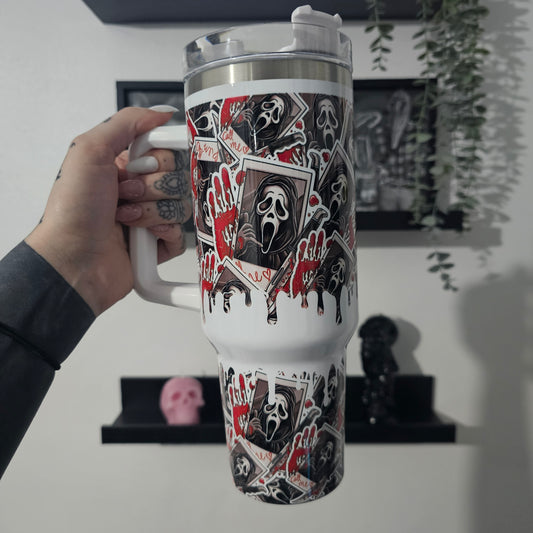 Drippy Ghost 40oz Tumbler with straw